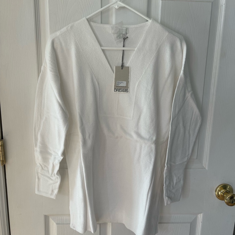 White V-Neck Women's Top
